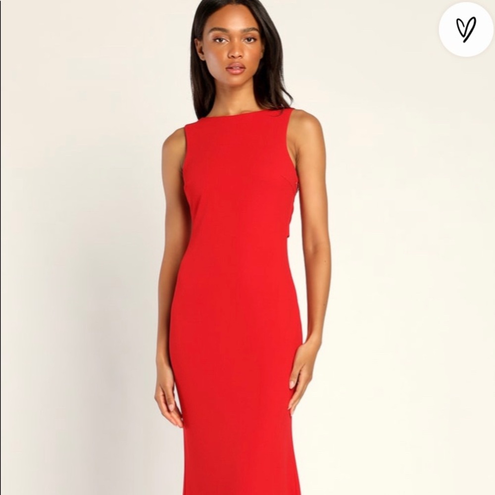 NWT Love in Your Eyes Red Knotted Mermaid Maxi Dress size l